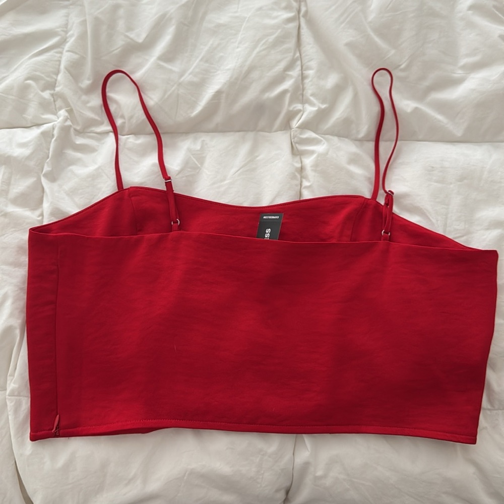 Express Satin Cropped Top-Size Large - Picture 3 of 5